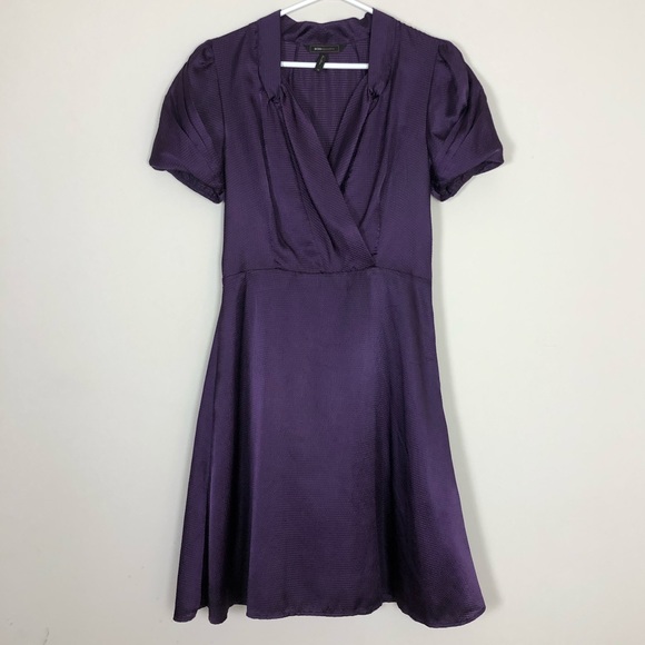 BCBGMAXAZRIA Dark Orchid Short Sleeve Dress - Picture 1 of 5